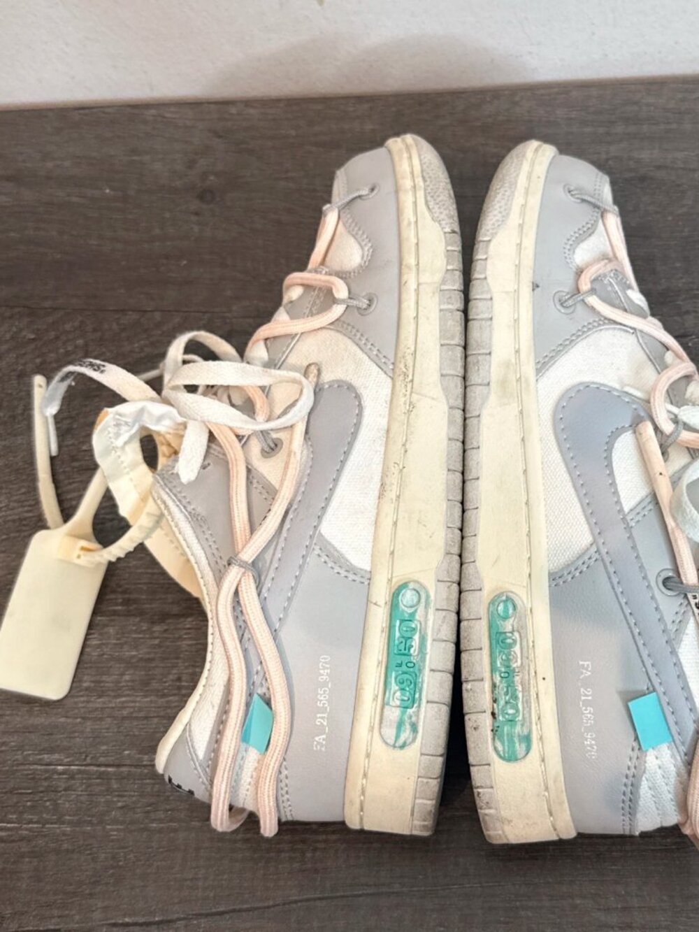 Off-White Nike Dunk Low The 50 Lot 04 DM1602-109 Sail Grey Mens Size 7 With Box